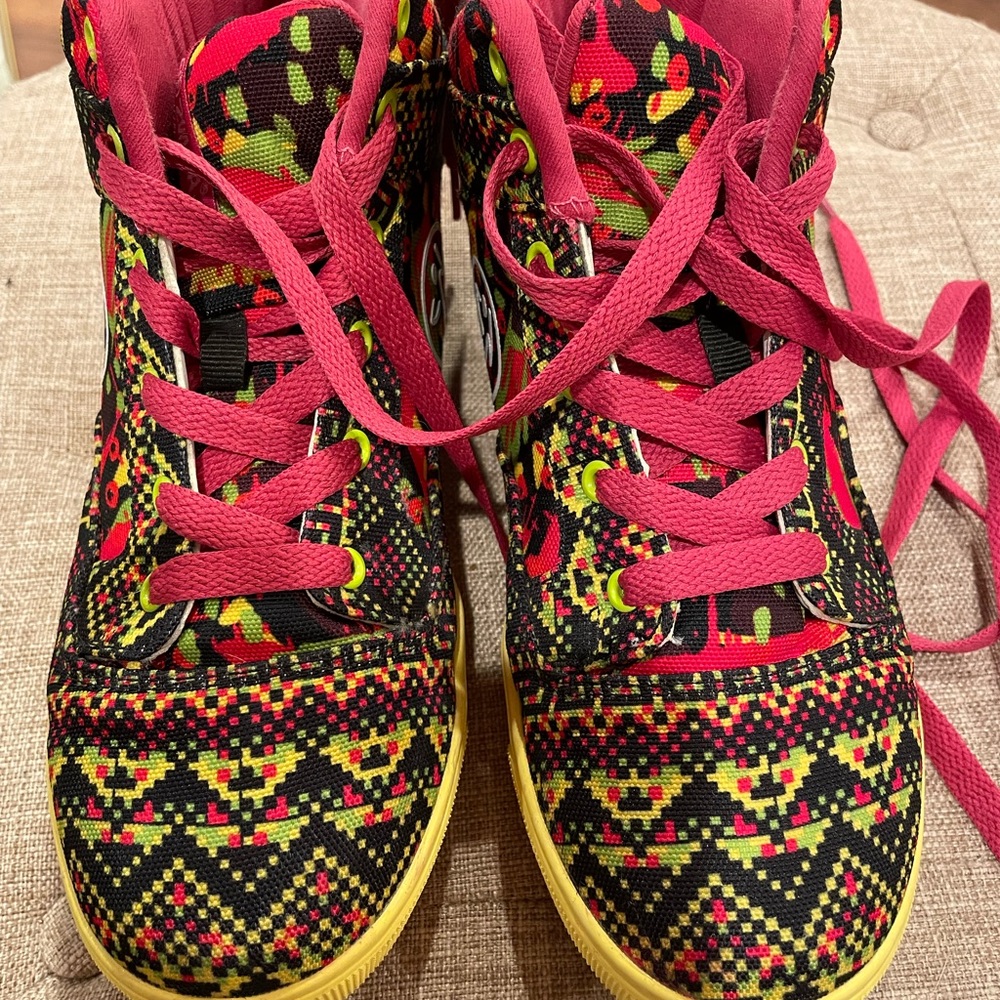 Colorful Zumba hi tops in good condition